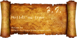 Hollósy Irma névjegykártya