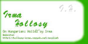 irma hollosy business card