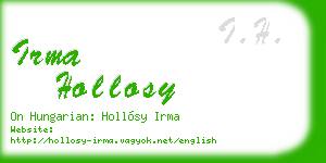irma hollosy business card